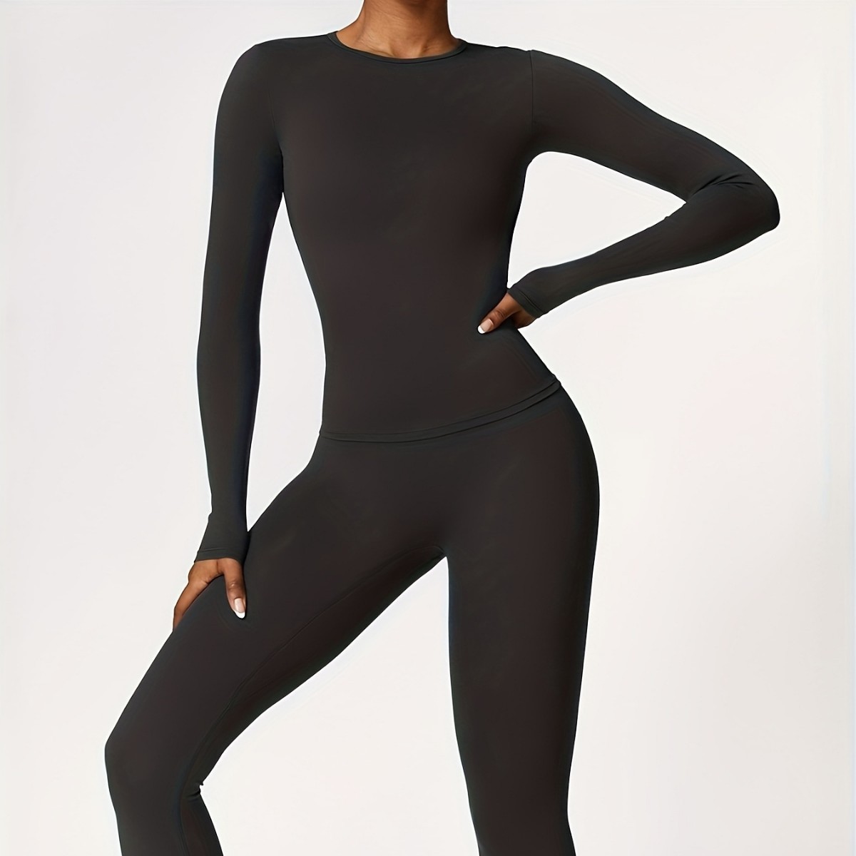 Winter Clothing For - タイトフィットヨガスーツスリム長袖アウトドアランニングスポーツフィットネスウェア秋冬スポーツ女性用ピラティス