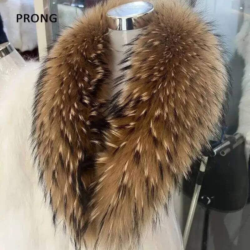 Winter Clothing Essentials - 天然アライグマの毛皮の襟,女性用,本物の毛皮のスカーフ,豪華なネックウォーマー,毛皮のショール,ラップスカーフ,男性用コート,ジャケット,毛皮の襟,冬