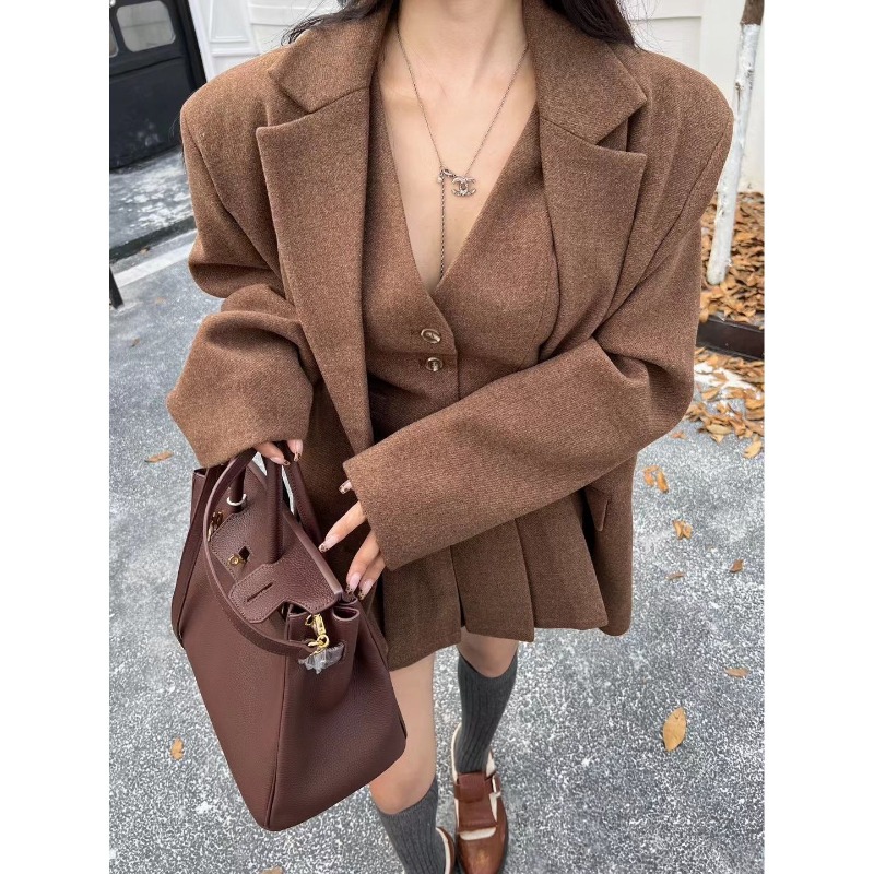 Winter Clothing Essentials - Shpmishal ハイエンド秋の新作ファッショナブルなジャケットスーツ + V ネックベスト +