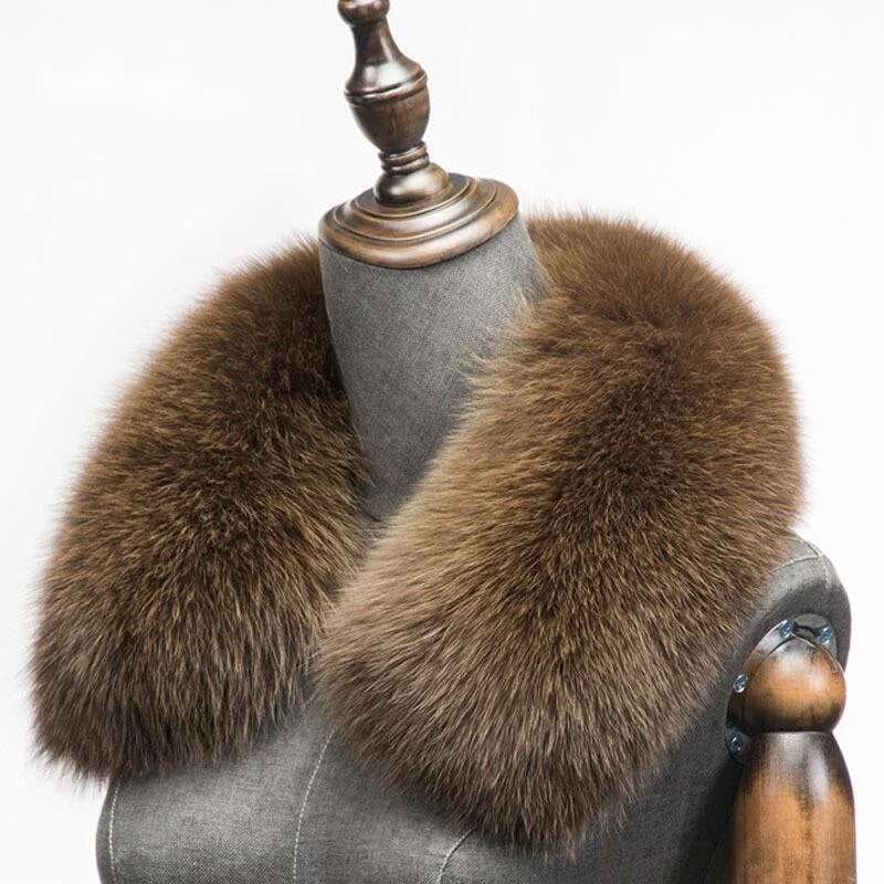 Winter Clothing Essentials - 冬の天然キツネの毛皮のスカーフスクエアカラー男性用ショートスカーフネック暖かい厚いスカーフリアルキツネの毛皮のショール男性コート飾る