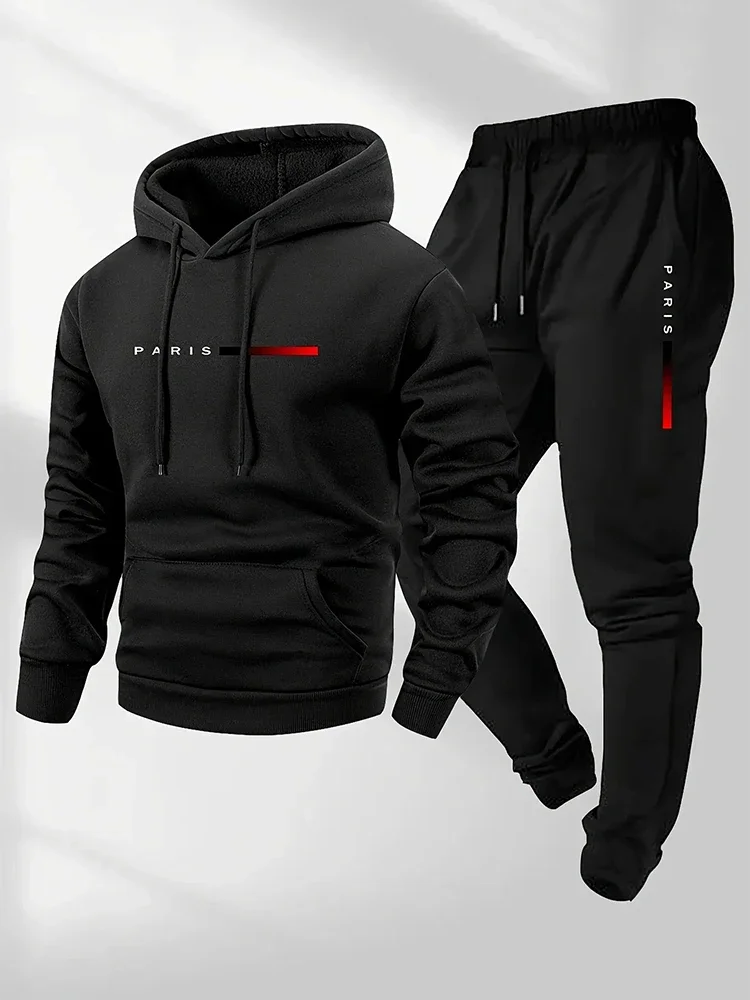 Winter Clothing For - デイリーカジュアルスポーツジョギングスーツ 無地スポーツウェア メンズ ホームアウトドア暖かい着用服 2026年新作 メンズセット