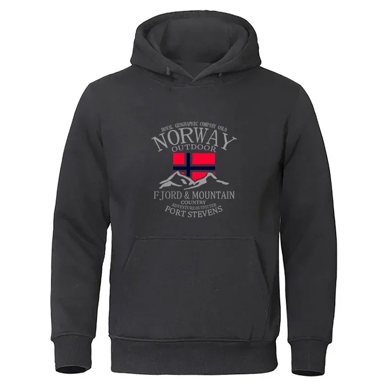 Winter Clothing Norway - ノルウェーフィヨルドマウンテンメンズ長袖パーカー秋と冬のスポーツ原宿y2kストリートウェアパーカーカジュアル服
