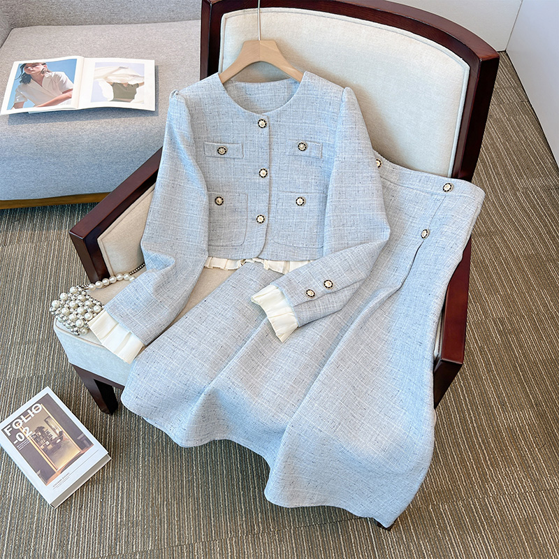 Jack Winter Clothing - 女性のためのエレガントなプロムパーティースーツ,コートとロングスカート,フランスのワークウェア,2ピースセット,秋冬,2023