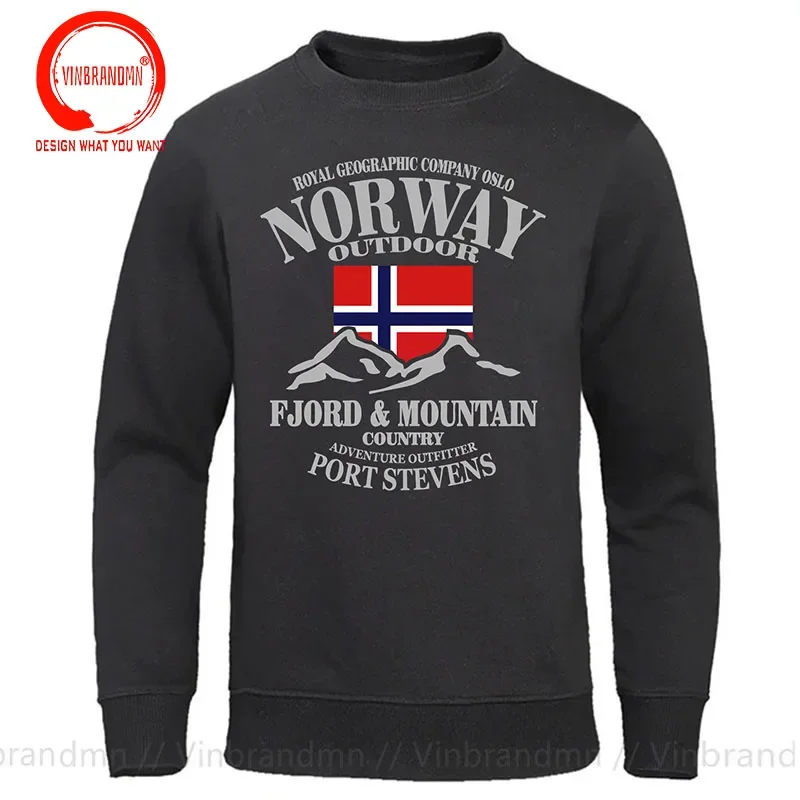 Winter Clothing Norway - ノルウェーフィヨルドマウンテンプリントスウェットパーカー男性のための秋ストリート S-XXL パーカールーズファッションパーカー漫画カジュアル服