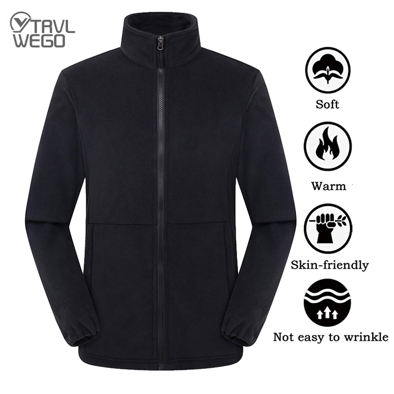 Windproof Jacket Softshell - TRVLWEGO 秋冬ジャケット男性用暖かいソフトシェルポーラーフリースジャケット登山キャンプハイキング防風コートインナー服