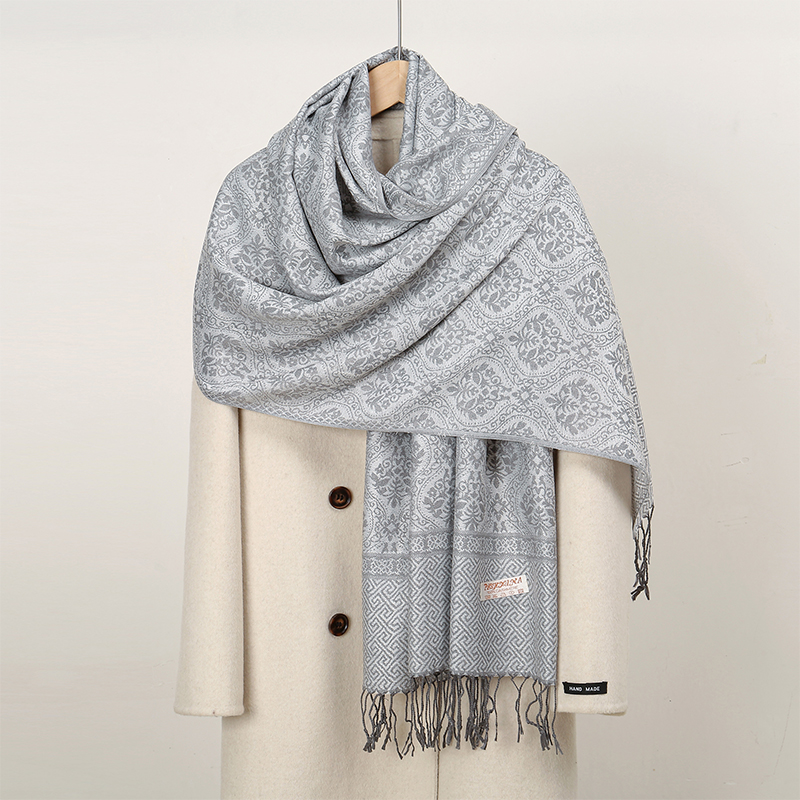 Cashmere Scarf Wrap - 2024 高級厚いカシミヤスカーフ女性プリント新ラップパシュミナ旅行ポンチョ暖かい毛布冬 Bufanda ショール女性ストール