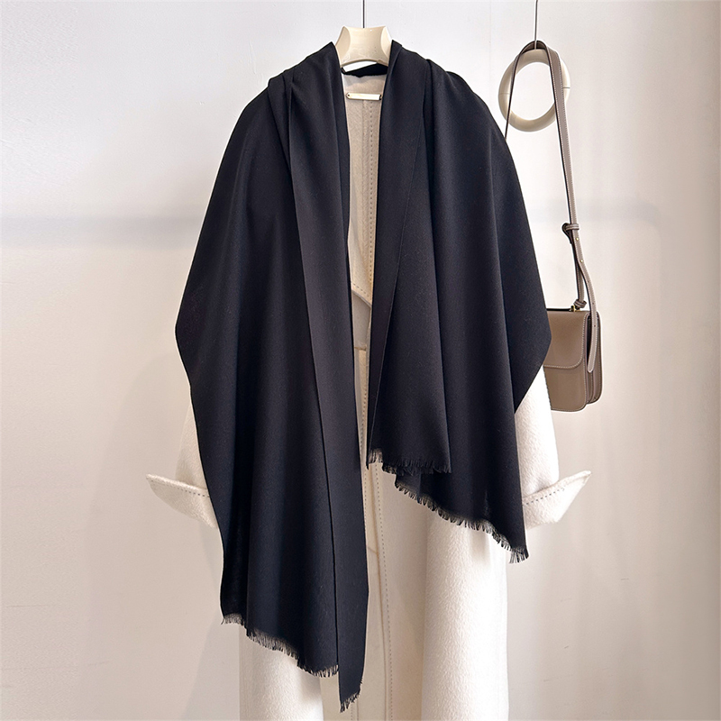Cashmere Scarf Wrap - 高級冬カシミヤスカーフ レディース 無地 ハンカチ 暖かいパシュミナ 女性用ショール