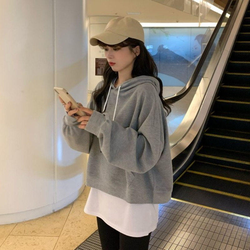 Winter Clothing Essentials For Women - クロップド丈の無地アウター、韓国風必須アイテム、プロモーション中、90年代ヴィンテージ風レディースパーカー、スウェットシャツ、格安女性用フード付きトップス