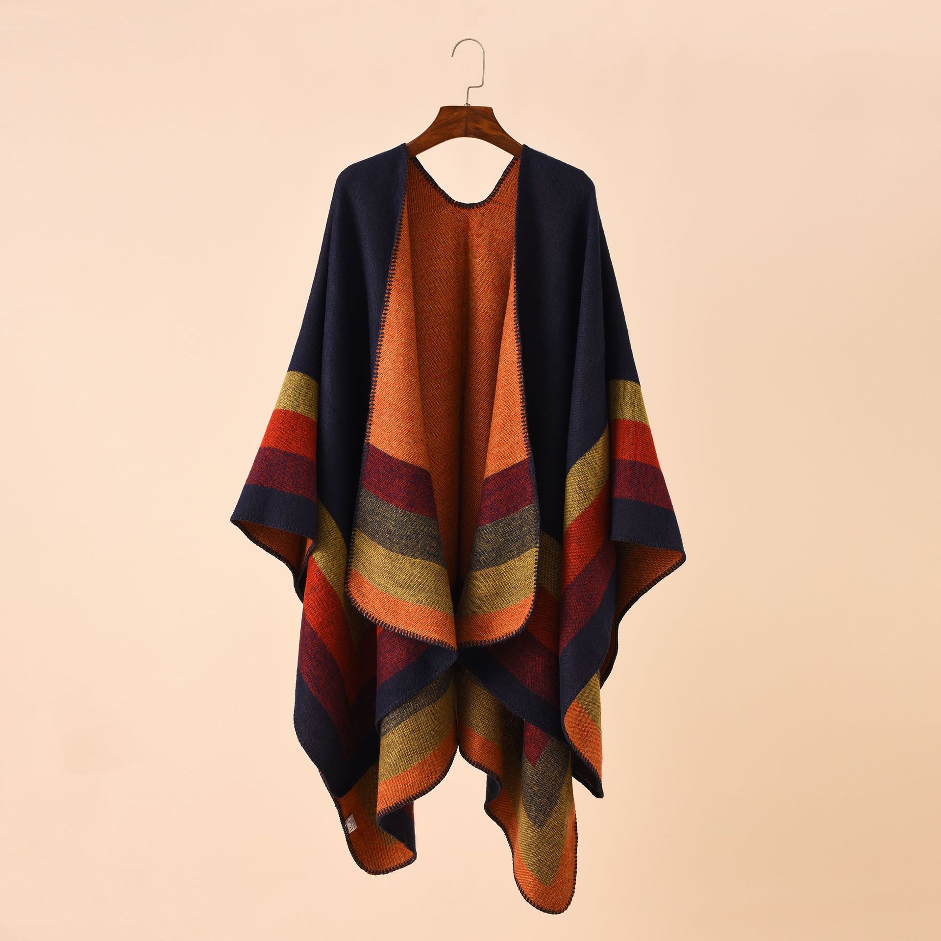 女性のための暖かい市松模様のポンチョ、特大のショールとラップ - Cashmere Scarf Wrap のレビューと価格