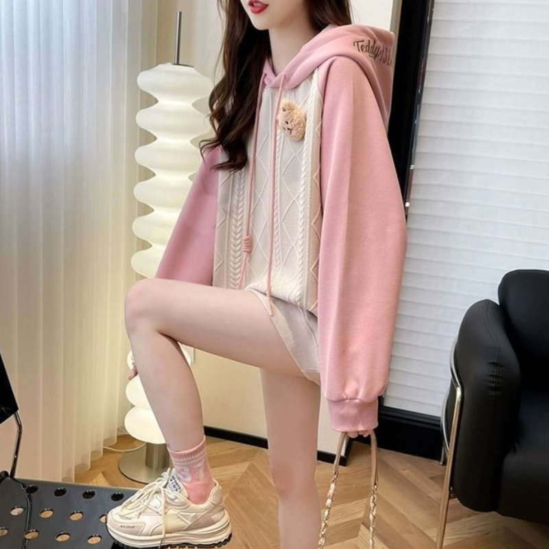 ピンクの女性のフード付きトップかわいい Y 2k ヴィンテー - Winter Clothing Essentials For Women のレビューと価格