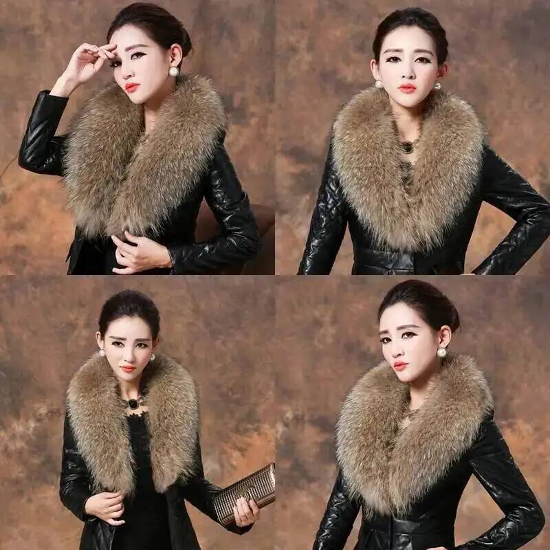 天然アライグマの毛皮の襟,女性用,本物の毛皮のスカーフ,豪華 - Winter Clothing Essentials のレビューと価格