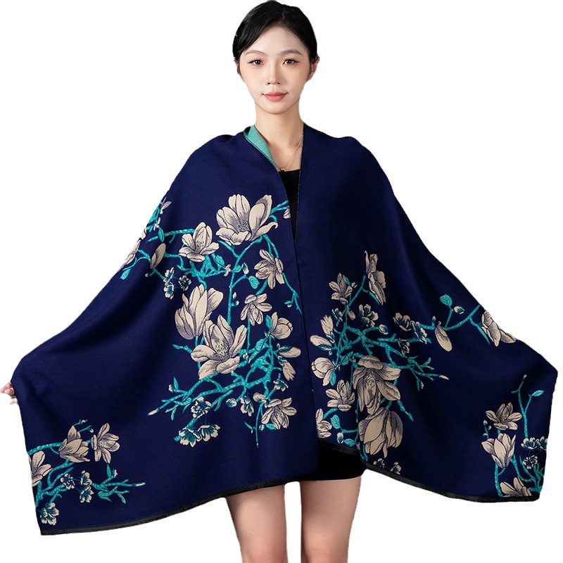 女性の冬のショールカシミヤスカーフ花柄ショールラップパシュミ - Cashmere Scarf Wrap のレビューと価格