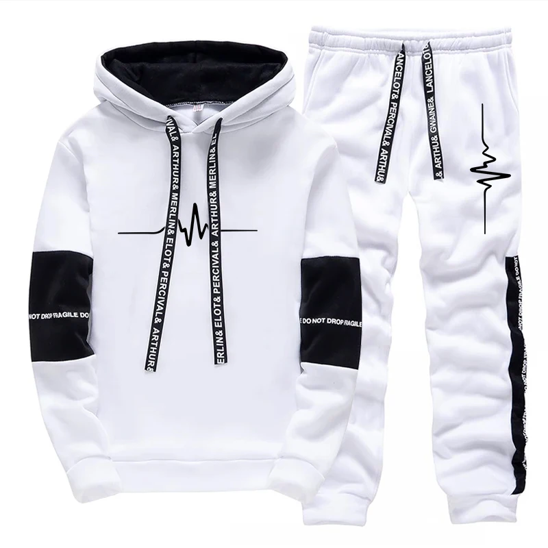メンズトラックスーツ 高品質カジュアルフード付きスウェットシ - Winter Clothing For のレビューと価格