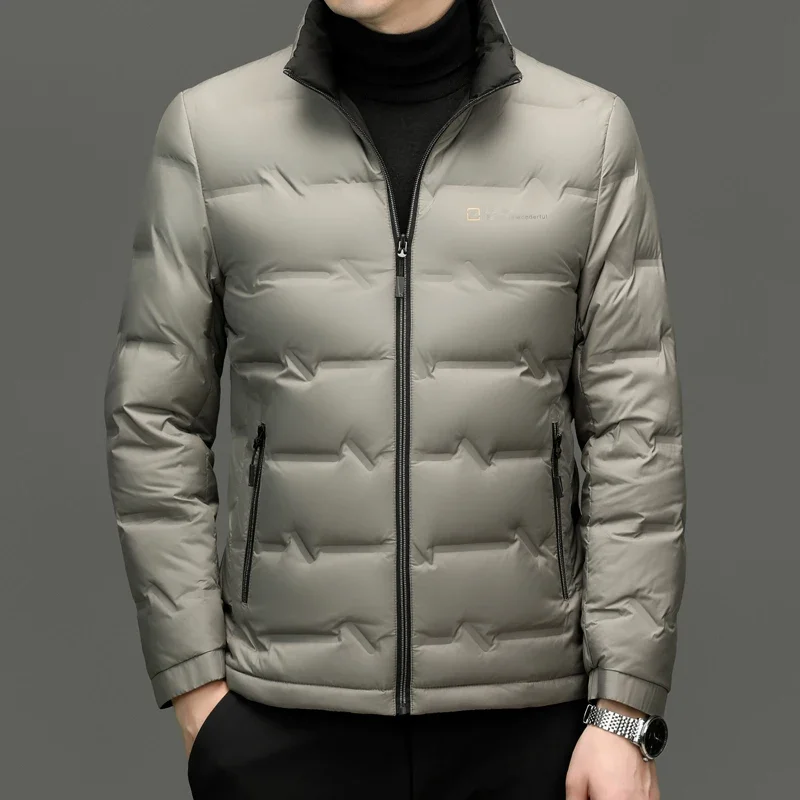メンズ厚手のダックダウンジャケット,暖かいコート,スタンドカ - Jack Winter Clothing のレビューと価格