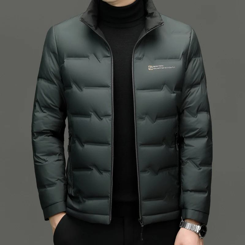 メンズ厚手のダックダウンジャケット,暖かいコート,スタンドカ - Jack Winter Clothing のレビューと価格