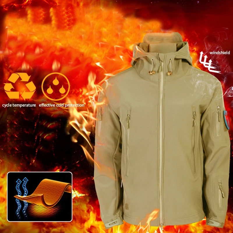 シャークスキン ソフトシェル タクティカルジャケット 迷彩ジ - Windproof Jacket Softshell のレビューと価格