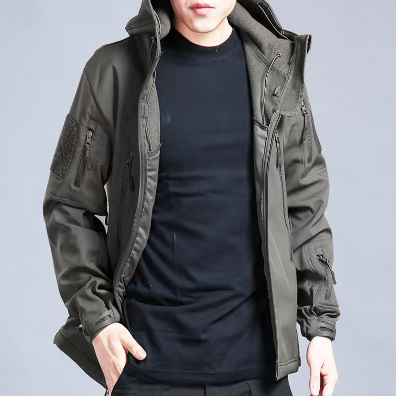 シャークスキン ソフトシェル タクティカルジャケット 迷彩ジ - Windproof Jacket Softshell のレビューと価格