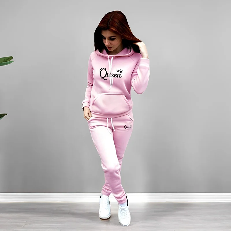 レディーストラックスーツ クイーンレタープリント フード付き - Winter Clothing For のレビューと価格