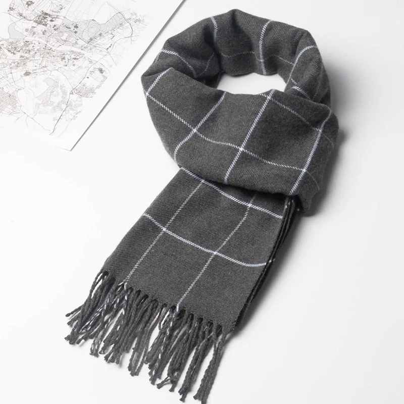 2023 新しい冬の男性スカーフ保温カシミヤスカーフカジュア - Cashmere Scarf Wrap のレビューと価格