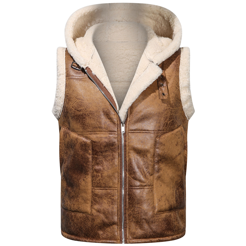 メンズ高品質レザージャケット冬男性フリース暖かいベストコート - Jack Winter Clothing のレビューと価格