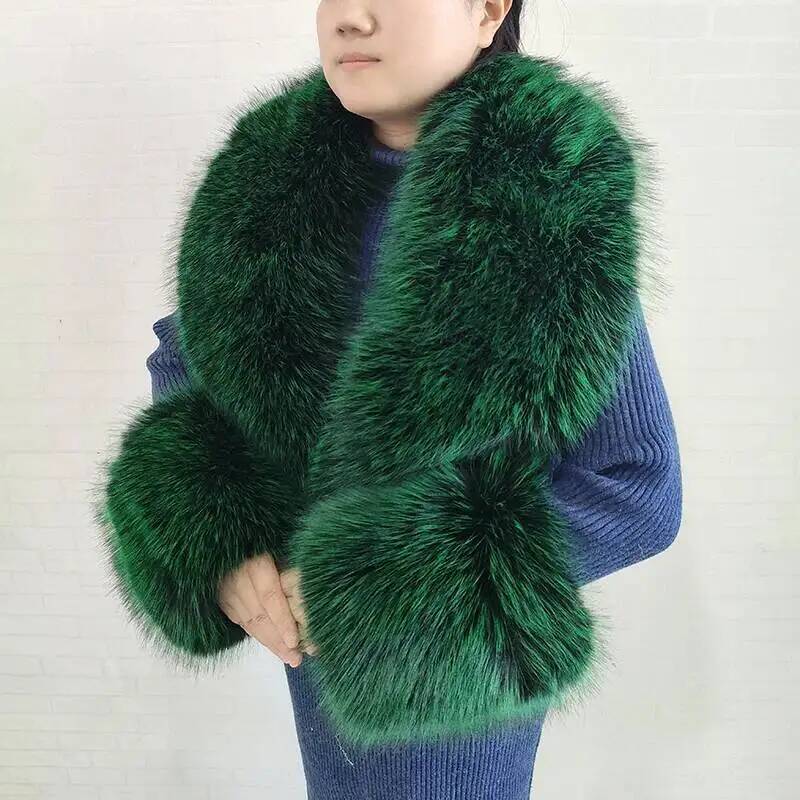 大きな女性用フェイクフォックスファースカーフ、冬用ジャケット - Winter Clothing Essentials のレビューと価格