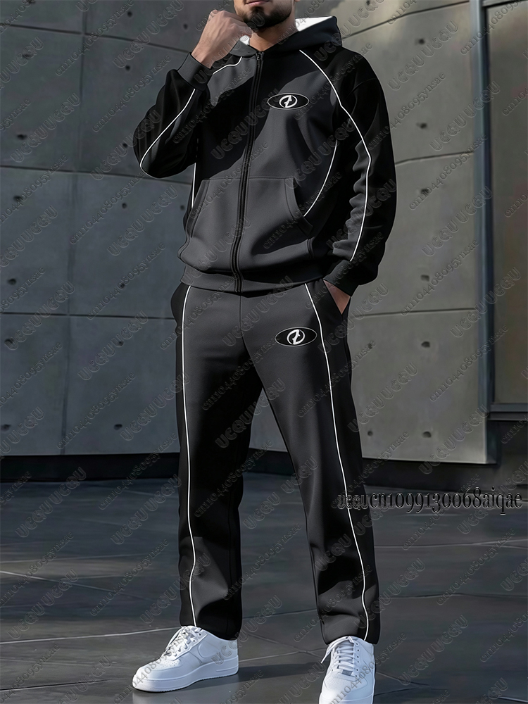 秋冬新作メンズトラックスーツセット ジップアップパーカー+ロ - Winter Clothing Essentials のレビューと価格