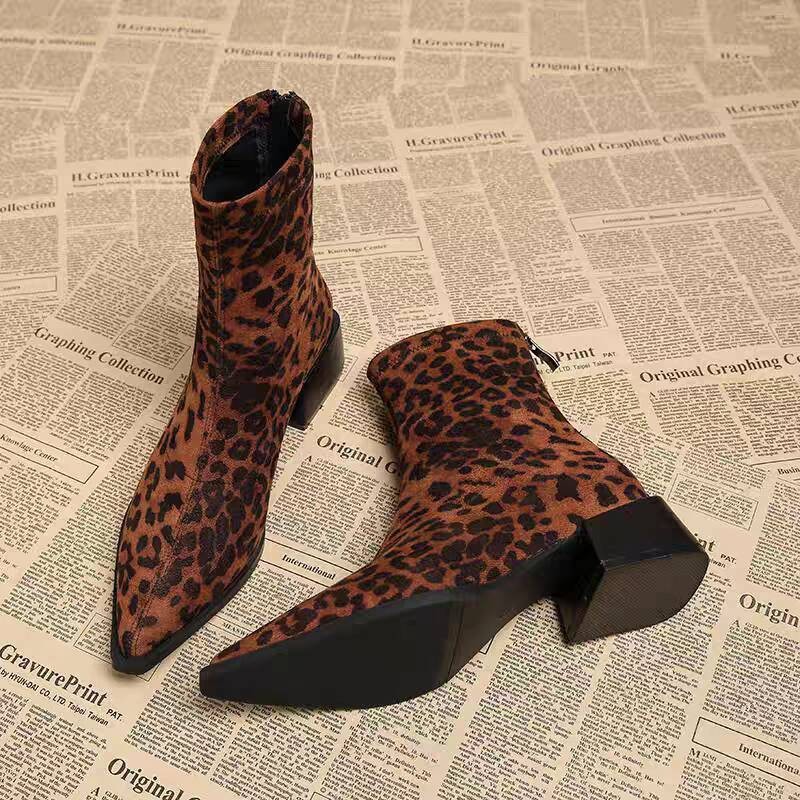 新しいローヒール女性モダンアンクルブーツファッションポインテ - Winter Clothing For Women のレビューと価格