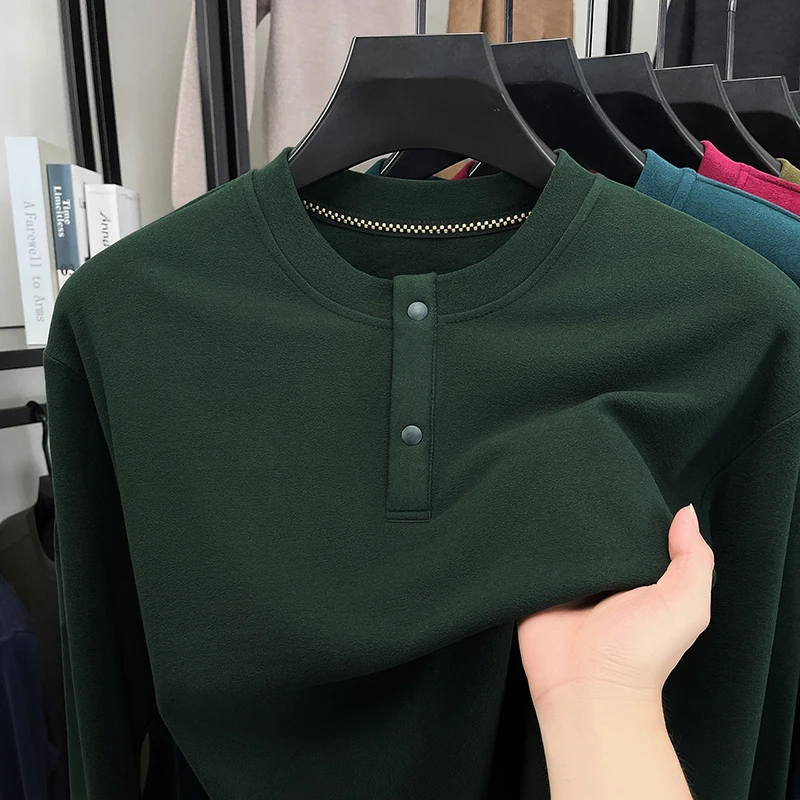 メンズ ルーズフィット ヘンリーネック プルオーバー クルー - Winter Cloth のレビューと価格