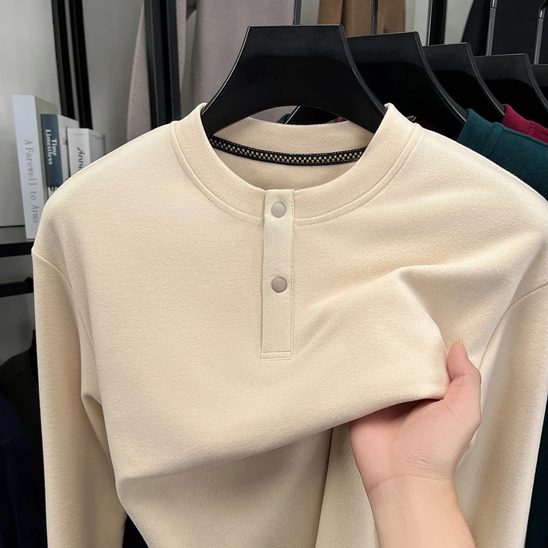 メンズ ルーズフィット ヘンリーネック プルオーバー クルー - Winter Cloth のレビューと価格