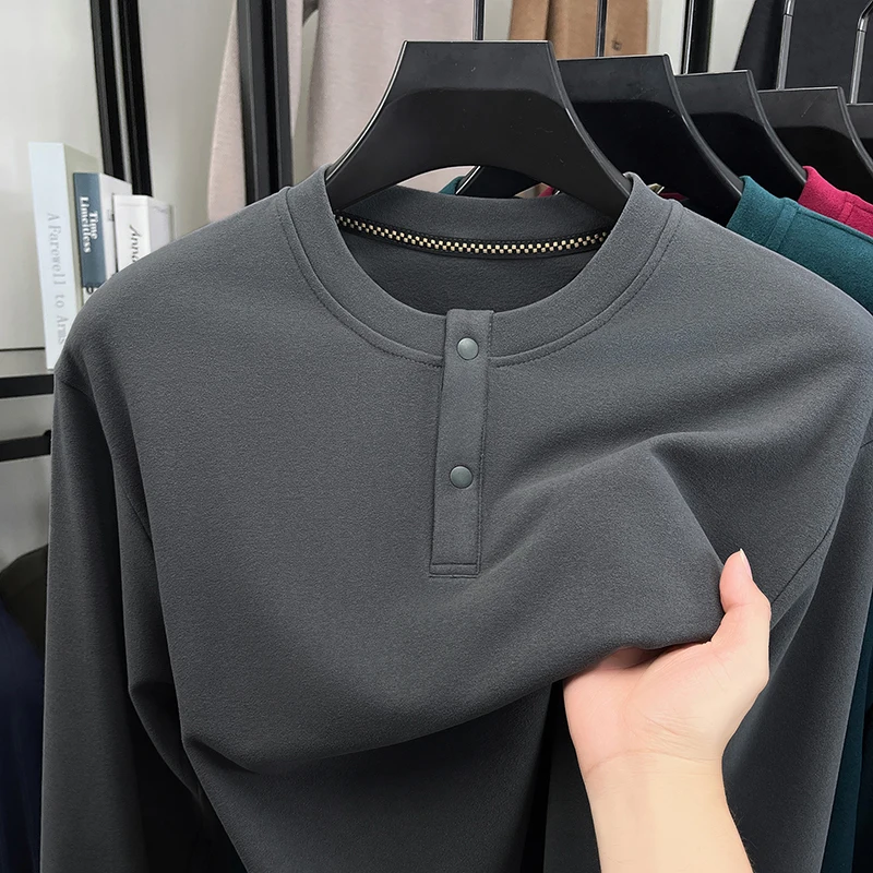 メンズ ルーズフィット ヘンリーネック プルオーバー クルー - Winter Cloth のレビューと価格