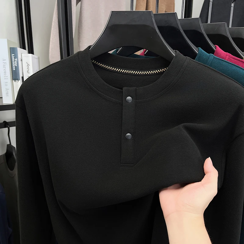 メンズ ルーズフィット ヘンリーネック プルオーバー クルー - Winter Cloth のレビューと価格