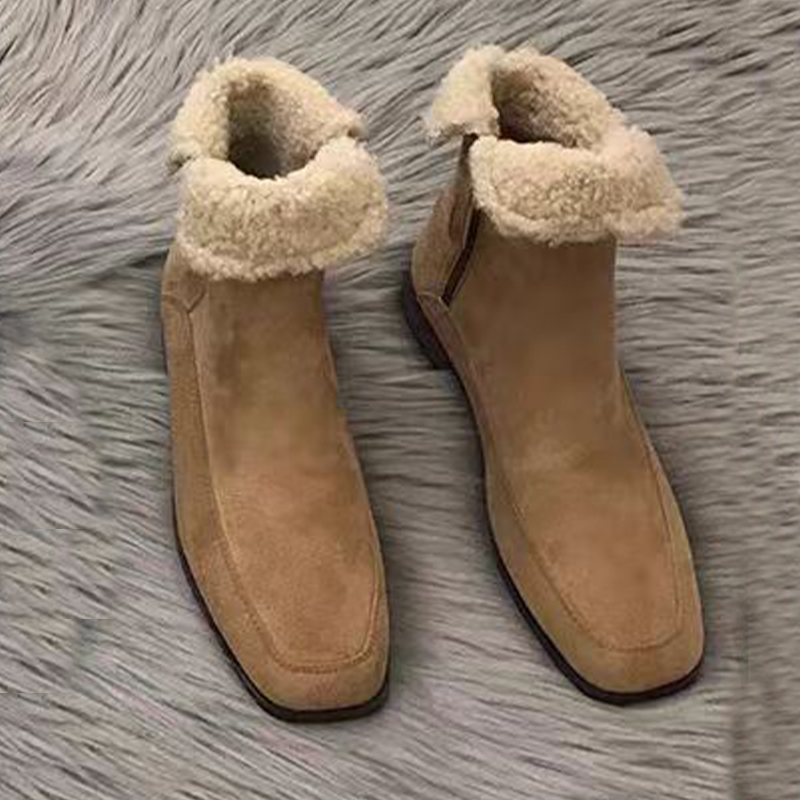 2026年新作 レディース ファーアンクルブーツ スエード製 - Winter Clothing For Women のレビューと価格