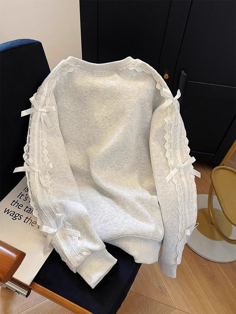 ラウンドネックパールレディーススウェットシャツ 2025 ト - Winter Clothing Essentials For Women のレビューと価格