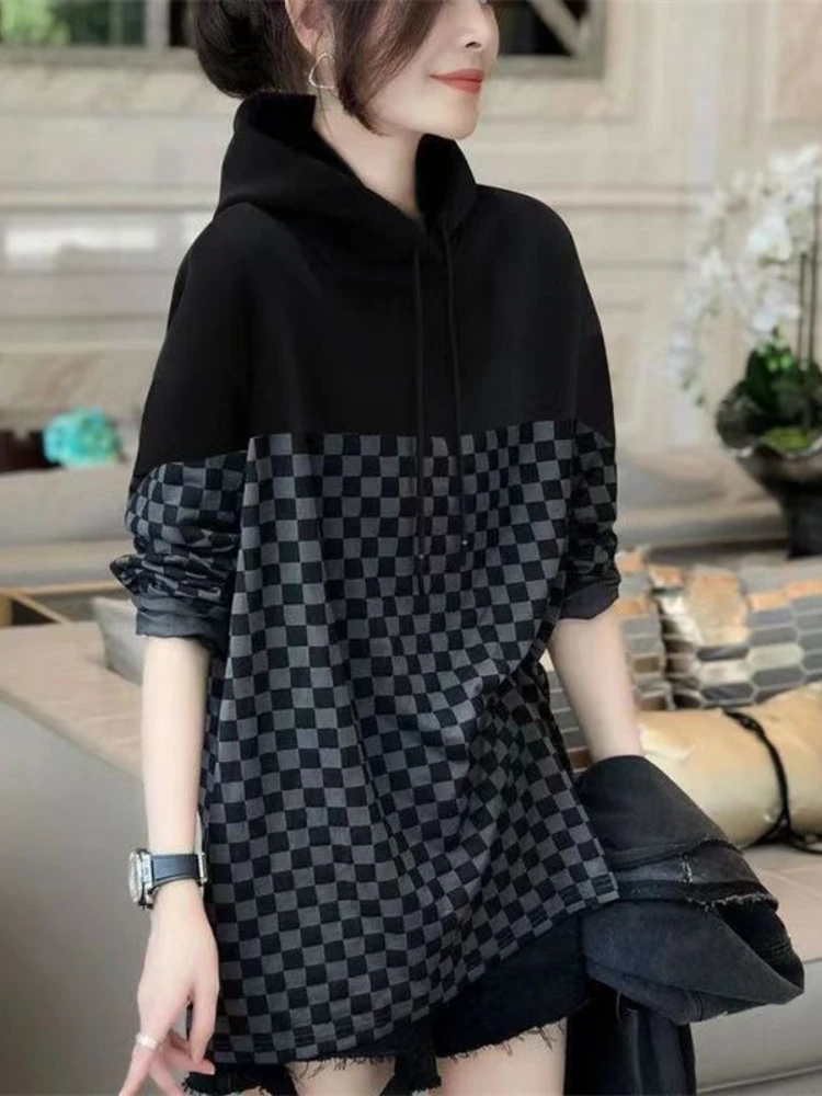 女性用フード付きバギースウェットシャツ,ヴィンテージトップ, - Winter Clothing Essentials For Women のレビューと価格