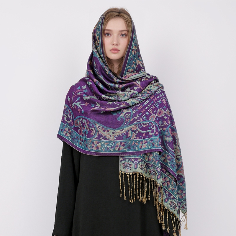 エスニックスタイル屋外女性レトロジャカードスカーフ厚いカシミ - Cashmere Scarf Wrap のレビューと価格