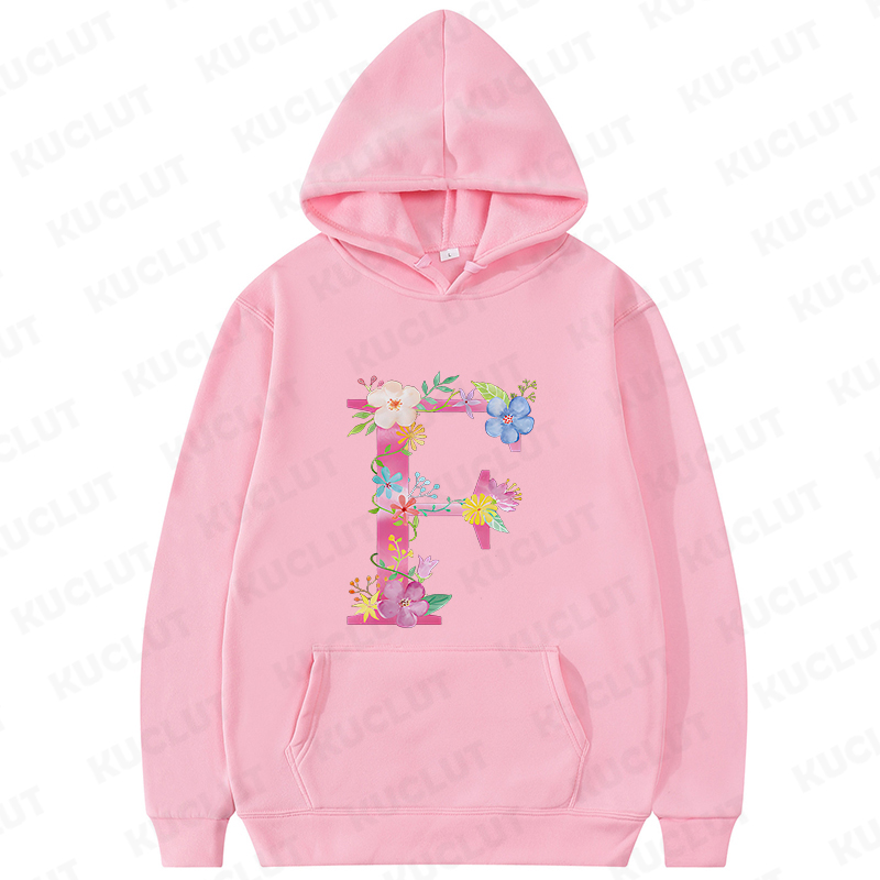 女性のための文字がプリントされたパーカー,ピンクの花,カジュ - Winter Clothing Essentials For Women のレビューと価格