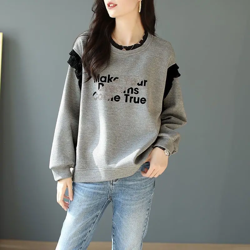 ルーズグレー女性プルオーバートップス韓国服必須ドロップシッピ - Winter Clothing Essentials For Women のレビューと価格