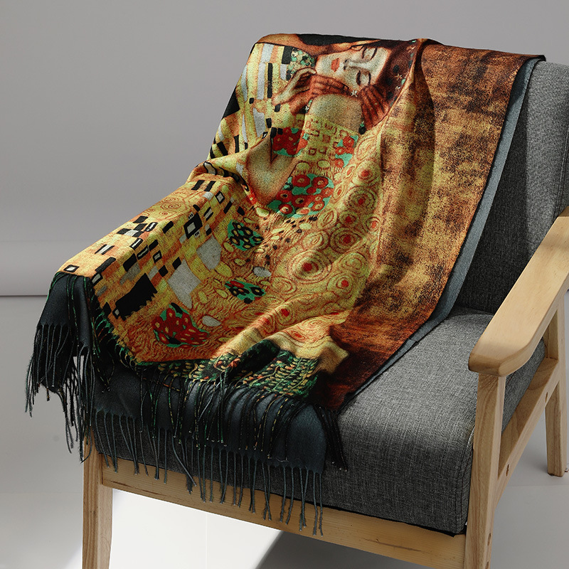 高級ブランド油絵カシミヤスカーフ女性のための暖かい冬パシュミ - Cashmere Scarf Wrap のレビューと価格