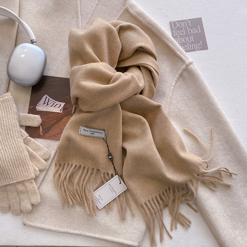 2024 冬のウールスカーフ女性のためのロング暖かいカシミヤ - Cashmere Scarf Wrap のレビューと価格