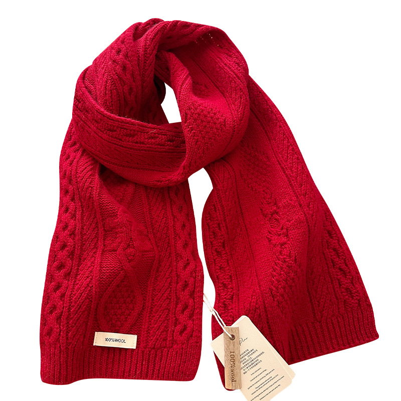 高級 100% ウールスカーフ女性メンズ厚いケーブルニットラ - Cashmere Scarf Wrap のレビューと価格