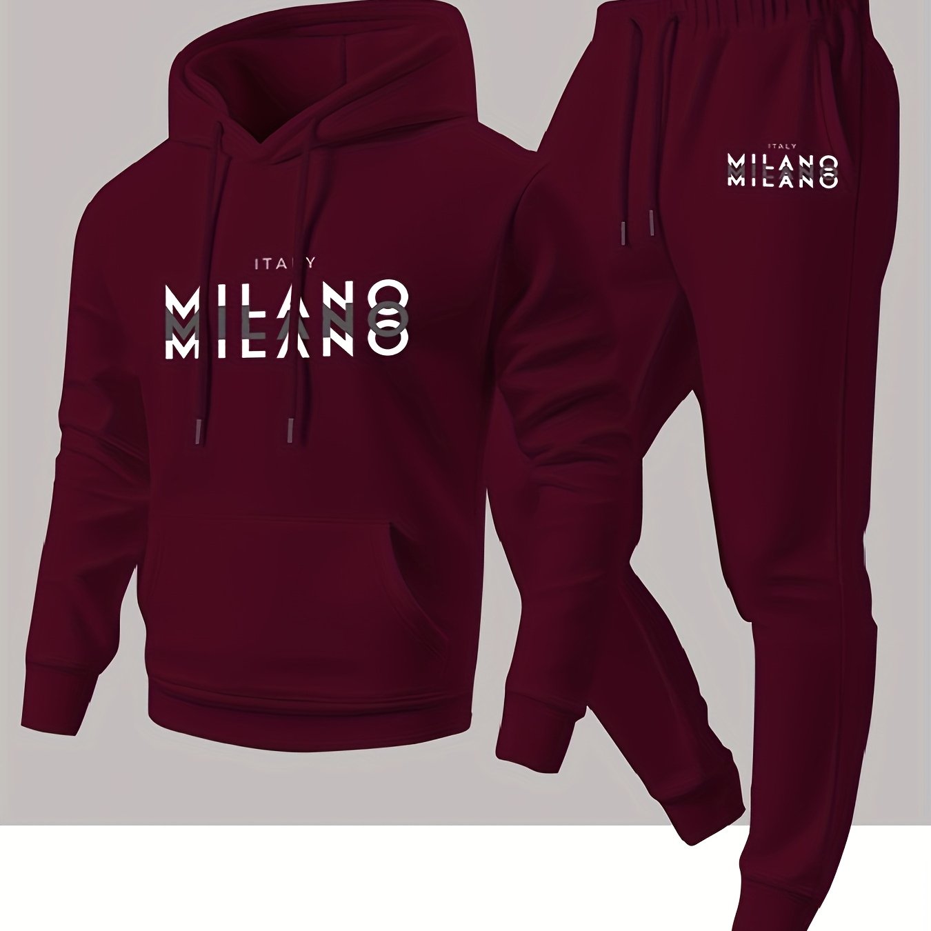 トレンディなメンズイタリアンミラノレターパターンフード付きス - Winter Clothing For のレビューと価格