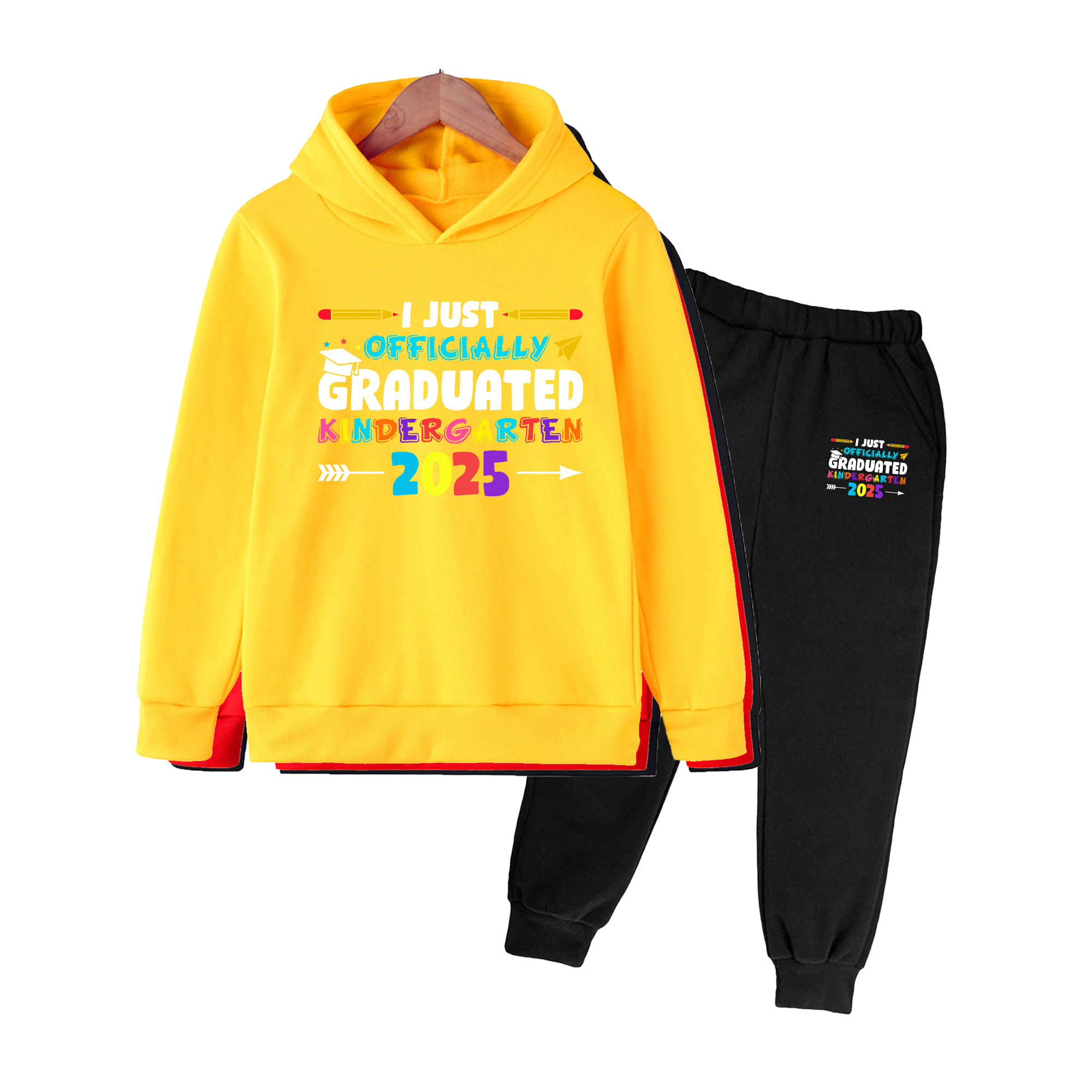 キッズ幼稚園2025プリントフーディー＆パンツセット、男の子 - Winter Clothing Kindergarten のレビューと価格